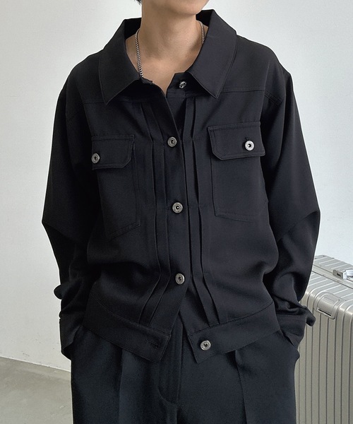 MandO（Auntie Rosa）（エムオー）の「ダブルポケットショートジャケット/セットアップ着用可（シャツ/ブラウス・メンズ・ブラウン/ブラック・LARGE/MEDIUM）」の12枚目の写真