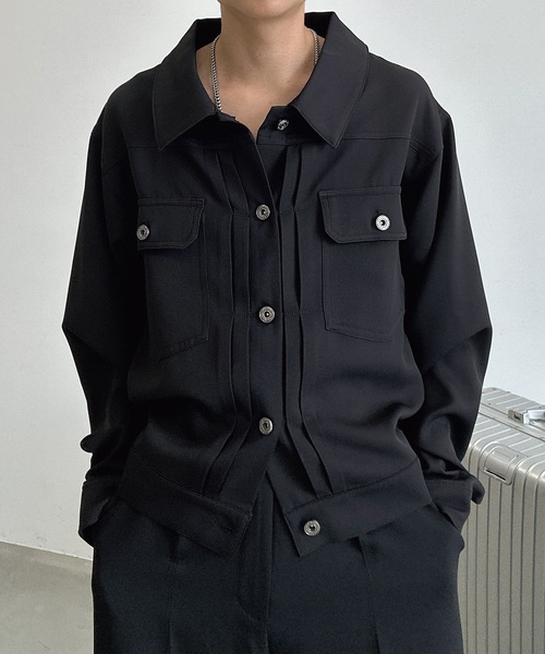 MandO（Auntie Rosa）（エムオー）の「ダブルポケットショートジャケット/セットアップ着用可（シャツ/ブラウス・メンズ・ブラウン/ブラック・LARGE/MEDIUM）」の13枚目の写真