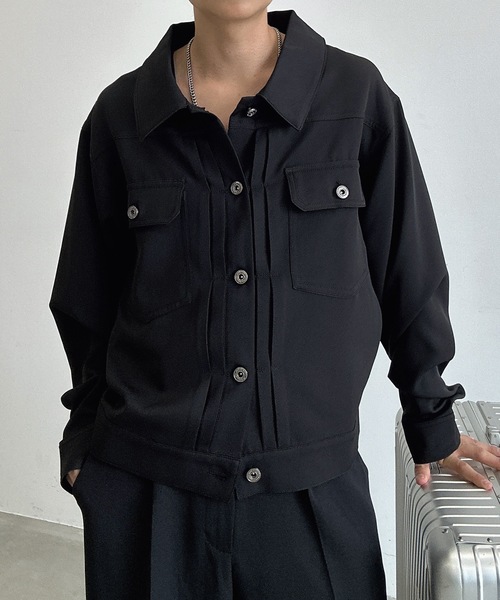 MandO（Auntie Rosa）（エムオー）の「ダブルポケットショートジャケット/セットアップ着用可（シャツ/ブラウス・メンズ・ブラウン/ブラック・LARGE/MEDIUM）」の14枚目の写真