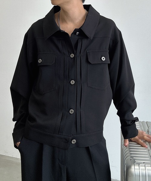 ダブルポケットショートジャケット/セットアップ着用可（シャツ