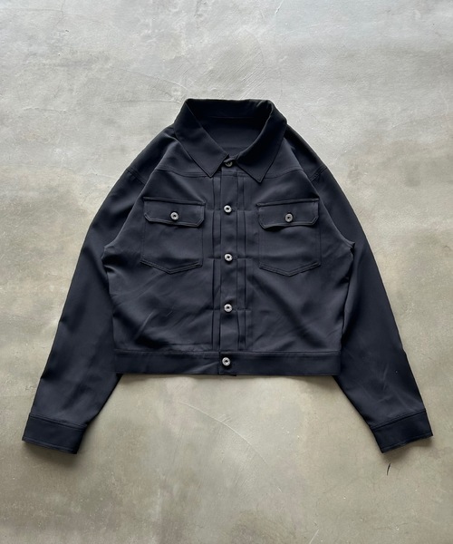 MandO（Auntie Rosa）（エムオー）の「ダブルポケットショートジャケット/セットアップ着用可（シャツ/ブラウス・メンズ・ブラウン/ブラック・LARGE/MEDIUM）」の4枚目の写真