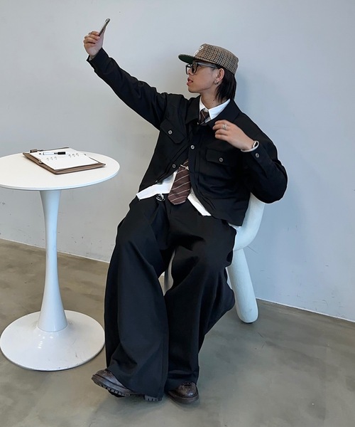 MandO（Auntie Rosa）（エムオー）の「ダブルポケットショートジャケット/セットアップ着用可（シャツ/ブラウス・メンズ・ブラウン/ブラック・LARGE/MEDIUM）」の19枚目の写真