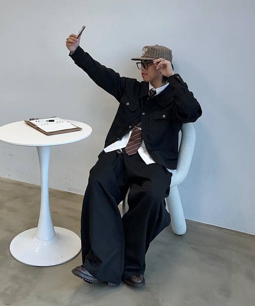 MandO（Auntie Rosa）（エムオー）の「ダブルポケットショートジャケット/セットアップ着用可（シャツ/ブラウス・メンズ・ブラウン/ブラック・LARGE/MEDIUM）」の20枚目の写真