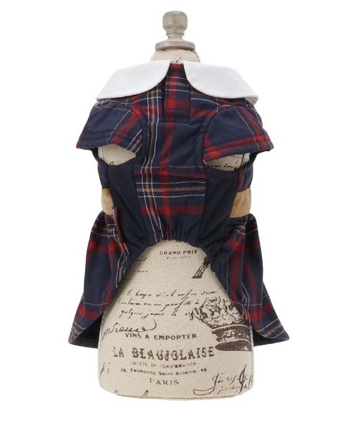 One Octave（ワンオクターヴ）の「One Octave/チェック柄ワンピース（ペットウェア・レディース・ネイビー/グレー・L/2L/2M/2XS/XS/S/M）」の9枚目の写真