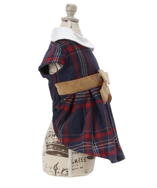 One Octave（ワンオクターヴ）の「One Octave/チェック柄ワンピース（ペットウェア・レディース・ネイビー/グレー・L/2L/2M/2XS/XS/S/M）」の10枚目の写真