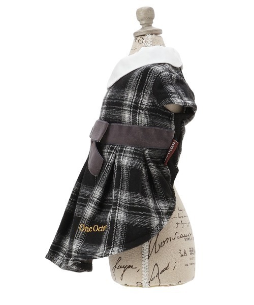 One Octave（ワンオクターヴ）の「One Octave/チェック柄ワンピース（ペットウェア・レディース・ネイビー/グレー・L/2L/2M/2XS/XS/S/M）」の4枚目の写真