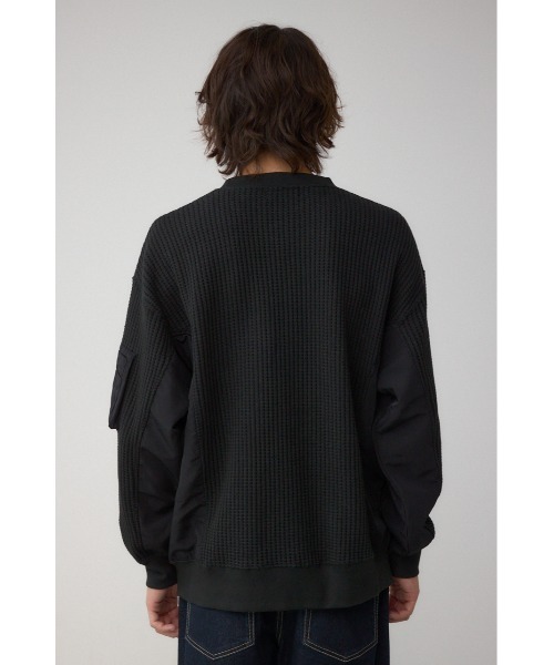 AZUL by moussy(アズールバイマウジー)の「オニワッフルスウィッチングトップス(Tシャツ/カットソー・メンズ・ブラック/ネイビー/ライトグレー・SMALL/MEDIUM/LARGE)」の8枚目の写真