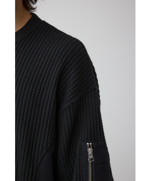 AZUL by moussy(アズールバイマウジー)の「オニワッフルスウィッチングトップス(Tシャツ/カットソー・メンズ・ブラック/ネイビー/ライトグレー・SMALL/MEDIUM/LARGE)」の10枚目の写真