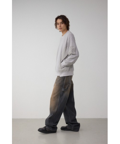 AZUL by moussy(アズールバイマウジー)の「オニワッフルスウィッチングトップス(Tシャツ/カットソー・メンズ・ブラック/ネイビー/ライトグレー・SMALL/MEDIUM/LARGE)」の16枚目の写真