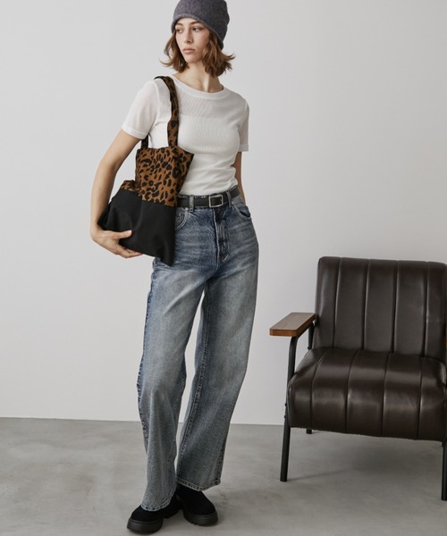 Auntie Rosa Holiday（アンティローザホリデー）の「レオパードシンプルトート（トートバッグ・レディース・ブラック/レオパード・FREE）」の6枚目の写真