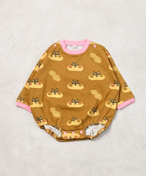 MARKEY'S(マーキーズ)の「ソウガラナガソデボディシャツ(ロンパース・キッズ・ブルー系その他/ホワイト系その他/ブラウン系その他/マルチ/杢グレー・70/80)」の1枚目の写真