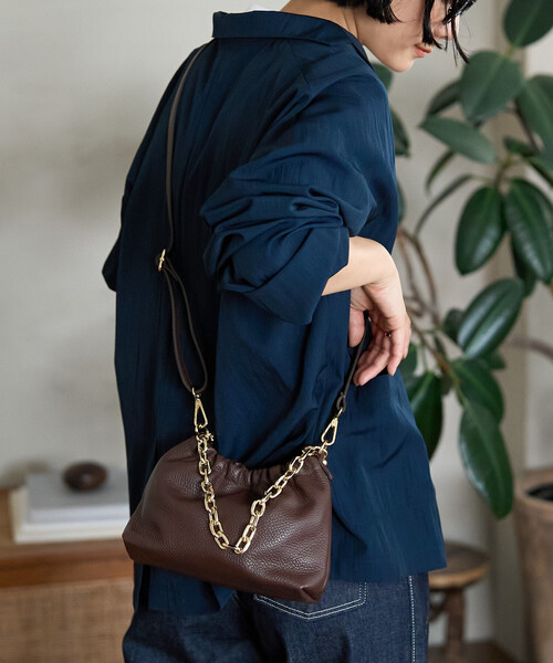 【未使用級】オウレンティ　ゴールドチェーン 2WAY ショルダーバッグ　レザー AULENTTI × FREAK'S STORE/オウレンティ 別注 2WAY チェーン