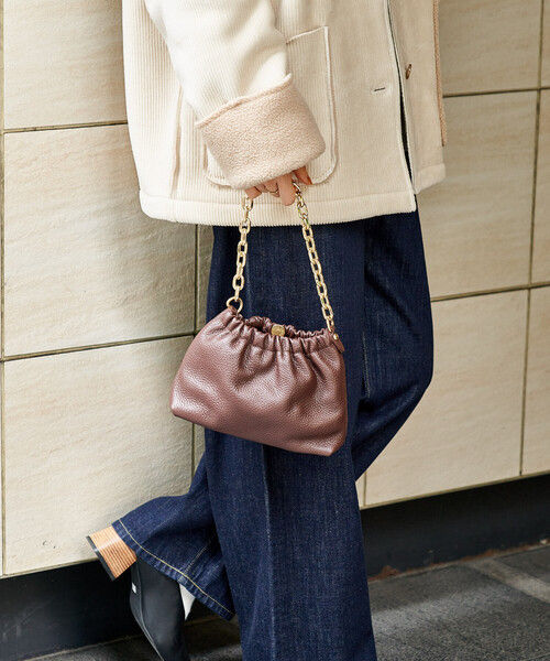 【未使用級】オウレンティ　ゴールドチェーン 2WAY ショルダーバッグ　レザー AULENTTI × FREAK'S STORE/オウレンティ 別注 2WAY チェーン