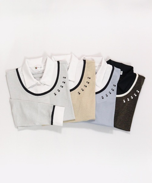 Picone CLUB(ピッコーネクラブ)の「レイヤード風プルオーバー(Tシャツ/カットソー・レディース・ベージュ/ブラック/ライトブルー/ライトグレー・L/M/S)」の17枚目の写真