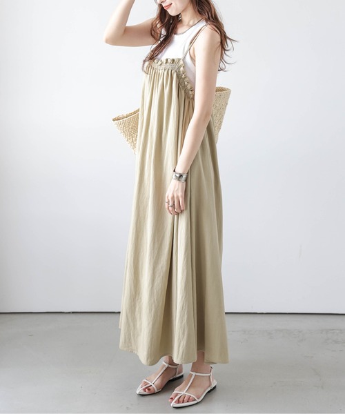 AMELY(エミリー)の「ミニフリルキャミワンピース(ワンピース・レディース・ベージュ/ブラウン/ブラック・フリー)」の15枚目の写真