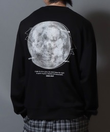 Moon-Print Oversized Ponte Sweatshirt /ポンチ ムーンプリント オーバーサイズ スウェット トレーナー トップス メンズ レディース ユニセックス カットソー ロンT