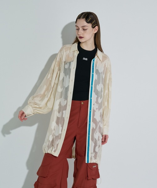 ANNA SUI NYC（アナ スイ エヌ ワイ シー）の「ジャガード配色シャツ（シャツ/ブラウス・レディース・ホワイト/ワイン/ブラック・FREE）」の5枚目の写真