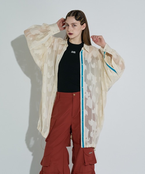 ANNA SUI NYC（アナ スイ エヌ ワイ シー）の「ジャガード配色シャツ（シャツ/ブラウス・レディース・ホワイト/ワイン/ブラック・FREE）」の7枚目の写真