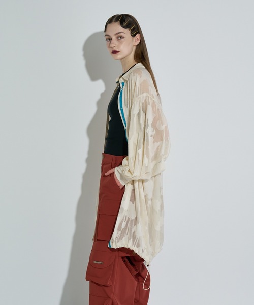 ANNA SUI NYC（アナ スイ エヌ ワイ シー）の「ジャガード配色シャツ（シャツ/ブラウス・レディース・ホワイト/ワイン/ブラック・FREE）」の9枚目の写真