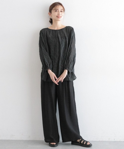 専用出品 セール】Wフロントシャーリングスリーブブラウス（シャツ