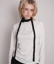 IMARI | 【 IMARI / イマリ 】 ローズ モチーフ ニット スカーフ / チョーカー #(ネックレス)