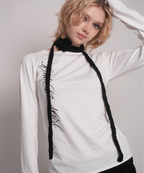 IMARI（イマリ）の「【 IMARI / イマリ 】 ローズ モチーフ ニット スカーフ / チョーカー #（ネックレス・レディース・ピンク/レッド/パープル/アイボリー/ブラック・FREE）」の15枚目の写真