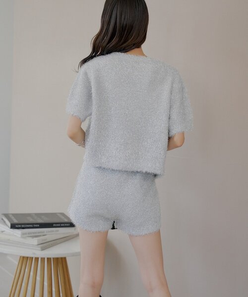 Chico（チコ）の「ラメシャギーニットショートパンツ（その他パンツ