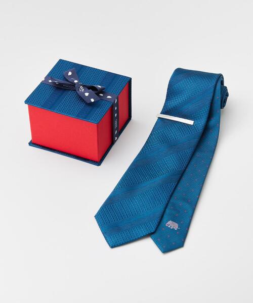 TAKEO KIKUCHI(タケオキクチ)の「【BOXセット】animal ネクタイ&タイバー(ネクタイ・メンズ・ネイビー系/グリーン系その他4/グリーン系その他5/ネイビー系3・00)」の1枚目の写真