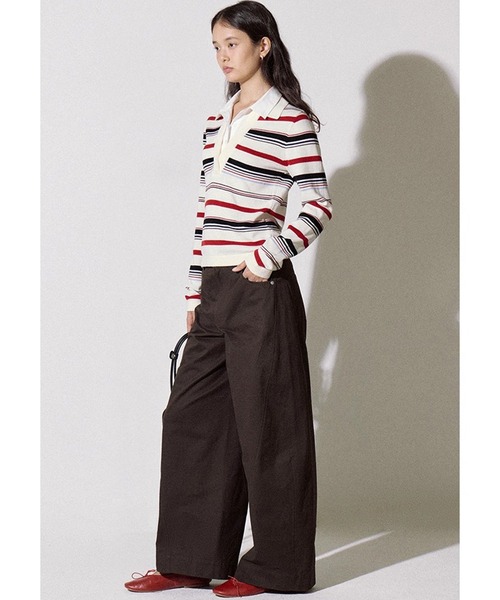 Fano Studios(ファノ ストゥディオズ)の「ミドルウエスト コットンワイドパンツ FQ25K022【Fano Studios】【2025AW】(スラックス・レディース・ダークブラウン・L/M/S)」の6枚目の写真