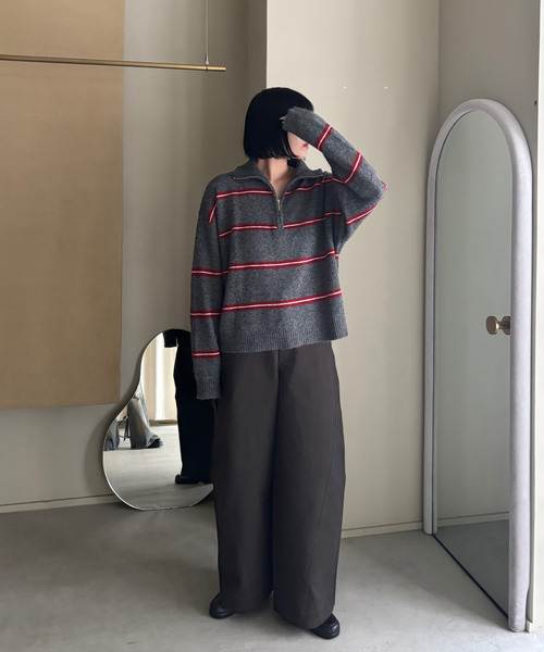 Fano Studios(ファノ ストゥディオズ)の「ミドルウエスト コットンワイドパンツ FQ25K022【Fano Studios】【2025AW】(スラックス・レディース・ダークブラウン・L/M/S)」の12枚目の写真