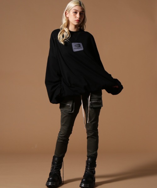 DANKE SCHON（ダンケシェーン）の「DankeSchon/ダンケシェーン/BALLOON CREWNECK（スウェット・レディース・グレー/ブラック・M/L）」の3枚目の写真