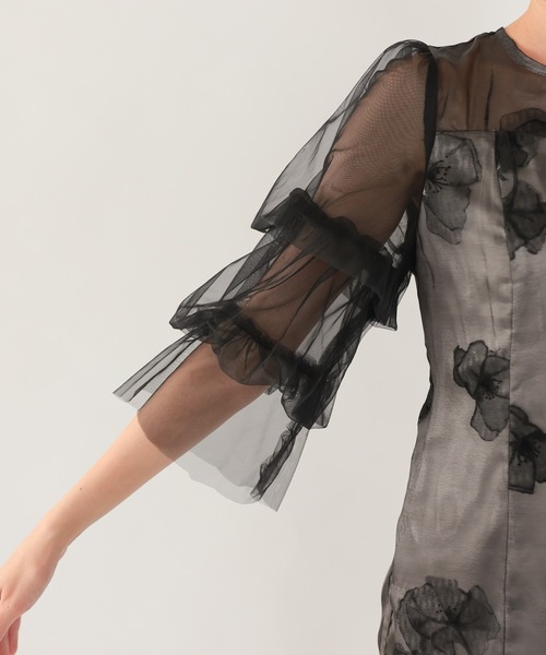 haremode（ハレモード）の「シアーチュールフラワードレス（ドレス・レディース・チャコール/ライトグリーン/ブラック・S/M）」の13枚目の写真