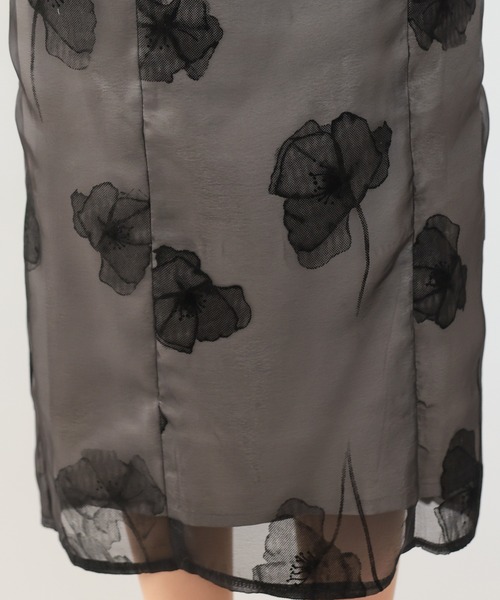 haremode（ハレモード）の「シアーチュールフラワードレス（ドレス・レディース・チャコール/ライトグリーン/ブラック・S/M）」の14枚目の写真