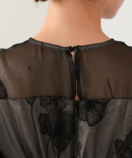 haremode（ハレモード）の「シアーチュールフラワードレス（ドレス・レディース・チャコール/ライトグリーン/ブラック・S/M）」の15枚目の写真