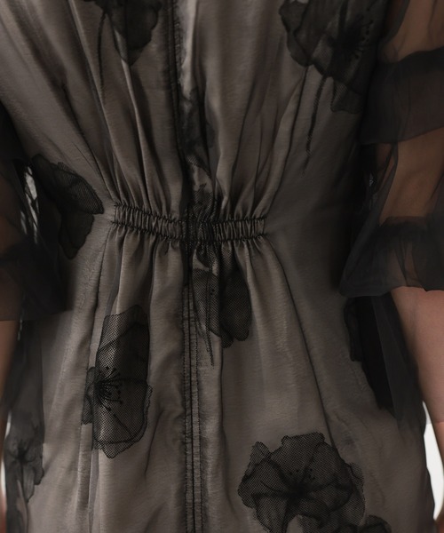 haremode（ハレモード）の「シアーチュールフラワードレス（ドレス・レディース・チャコール/ライトグリーン/ブラック・S/M）」の17枚目の写真