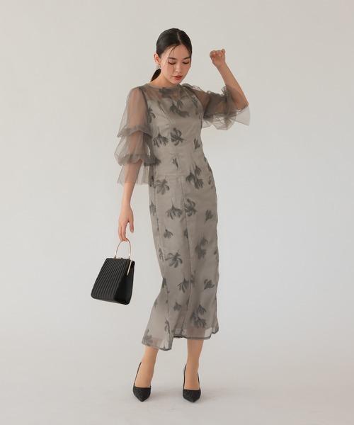 haremode（ハレモード）の「シアーチュールフラワードレス（ドレス・レディース・チャコール/ライトグリーン/ブラック・S/M）」の21枚目の写真