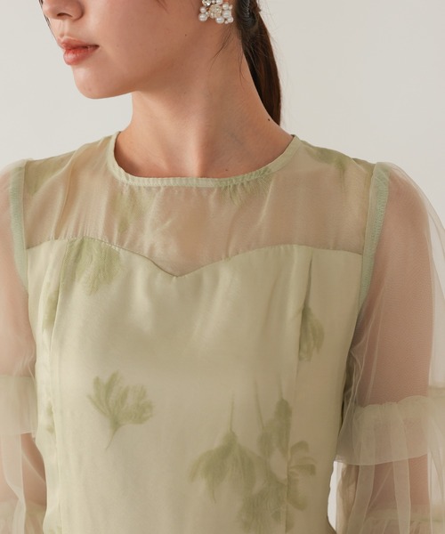 haremode（ハレモード）の「シアーチュールフラワードレス（ドレス・レディース・チャコール/ライトグリーン/ブラック・S/M）」の8枚目の写真