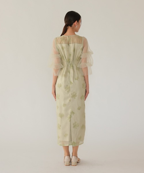 haremode（ハレモード）の「シアーチュールフラワードレス（ドレス・レディース・チャコール/ライトグリーン/ブラック・S/M）」の5枚目の写真