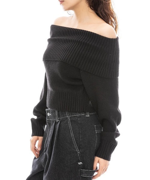RVCA（ルーカ）の「【RVCA/ルーカ】24AW RVCA OFF SHOULDER KNIT/オフショルダーニット（ニット/セーター・レディース・ホワイト/ブラック/レッド・MEDIUM/SMALL）」の6枚目の写真