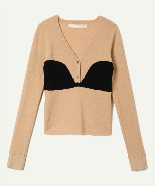 leinwande(ラインヴァンド)の「Bra Intarsia Knit / ブラインターシャニット(ニット/セーター・レディース・グレー/ボルドー/ベージュ・ONE SIZE)」の6枚目の写真