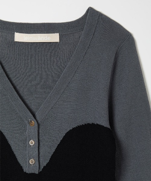 leinwande(ラインヴァンド)の「Bra Intarsia Knit / ブラインターシャニット(ニット/セーター・レディース・グレー/ボルドー/ベージュ・ONE SIZE)」の15枚目の写真