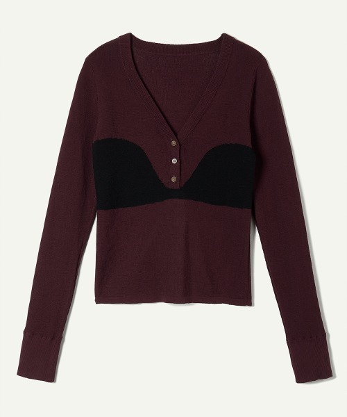 leinwande(ラインヴァンド)の「Bra Intarsia Knit / ブラインターシャニット(ニット/セーター・レディース・グレー/ボルドー/ベージュ・ONE SIZE)」の17枚目の写真