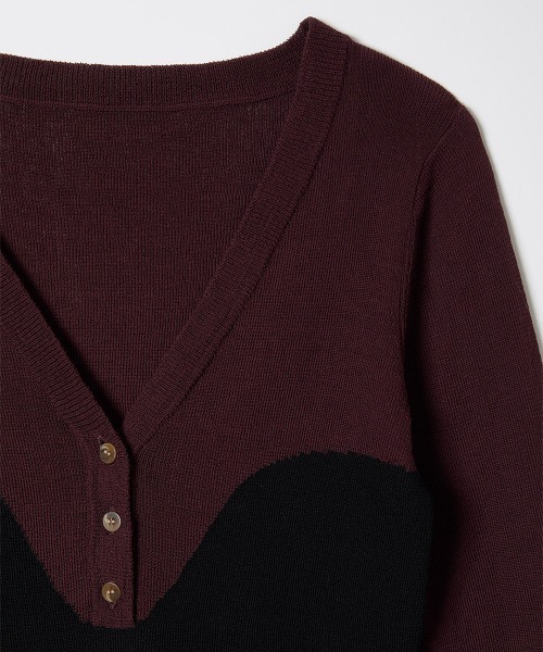 leinwande(ラインヴァンド)の「Bra Intarsia Knit / ブラインターシャニット(ニット/セーター・レディース・グレー/ボルドー/ベージュ・ONE SIZE)」の10枚目の写真