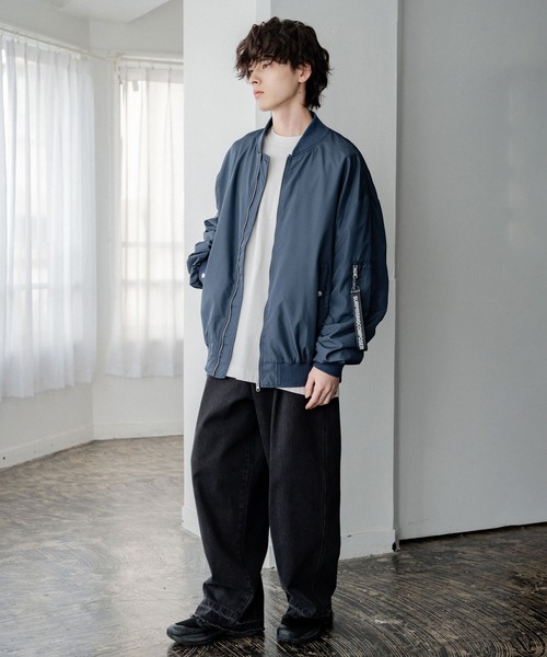 セール】ポリDEWSPO オーバーサイズMA-1フライトジャケット/ミリタリー