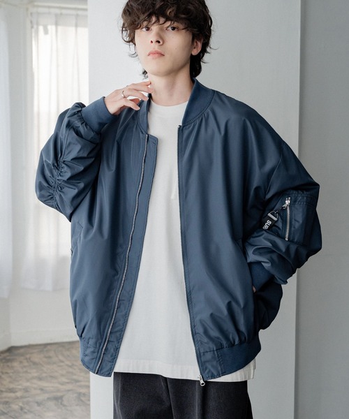 セール】ポリDEWSPO オーバーサイズMA-1フライトジャケット/ミリタリー