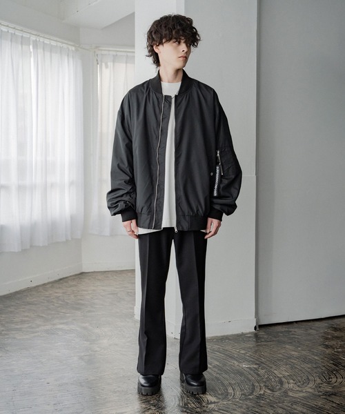 ポリDEWSPO オーバーサイズMA-1フライトジャケット/ミリタリーブルゾン