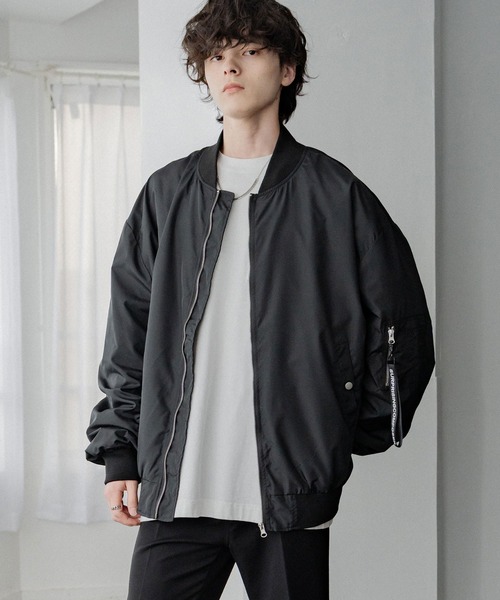 セール】ポリDEWSPO オーバーサイズMA-1フライトジャケット/ミリタリー セール】ポリDEWSPO オーバーサイズMA-1フライトジャケット/ミリタリー