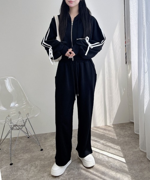 INGNI(イング)の「切替スウェットパンツ/A(スウェットパンツ・レディース・ブラック/グレー・FREE)」の4枚目の写真