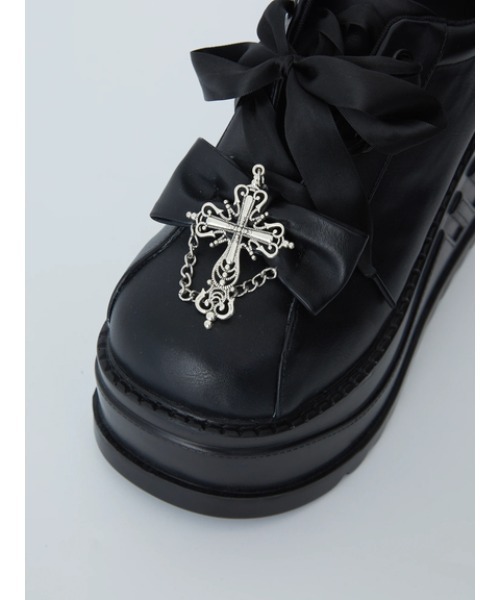 Jamie エーエヌケー（ジェイミーエーエヌケー）の「クロスモチーフスニーカー（スニーカー・レディース・ブラック・L/M）」の11枚目の写真