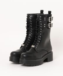 YOSUKE/ヨースケ」メンズ厚底ハード系レースアップロングブーツ